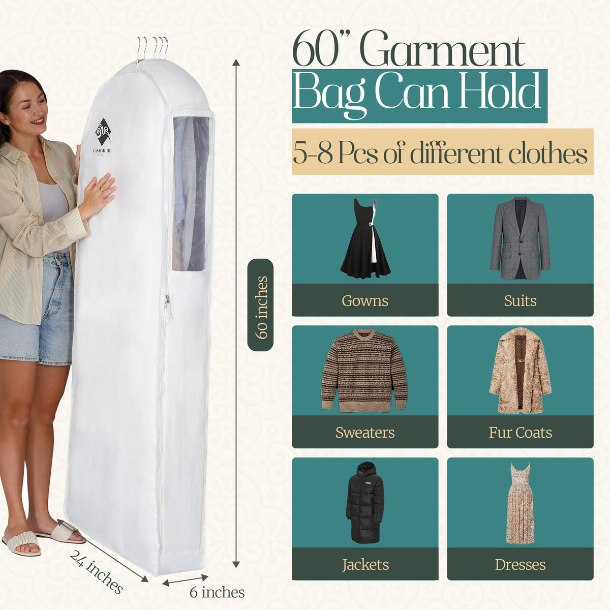 Cashmere Kiwi bag shows mesh window for quick content check
