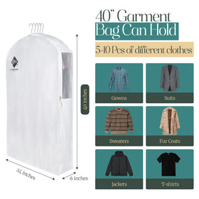 Cashmere Kiwi garment bag with mesh viewing window for quick visibility.
