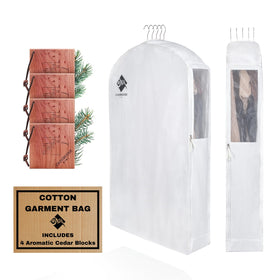 Cashmere Kiwi premium 40-inch garment bag with hanging design for wrinkle-free storage.