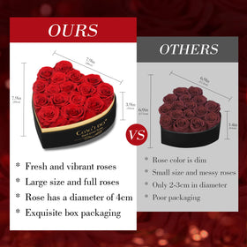 Casaido black heart box closeup showing premium gift presentation.