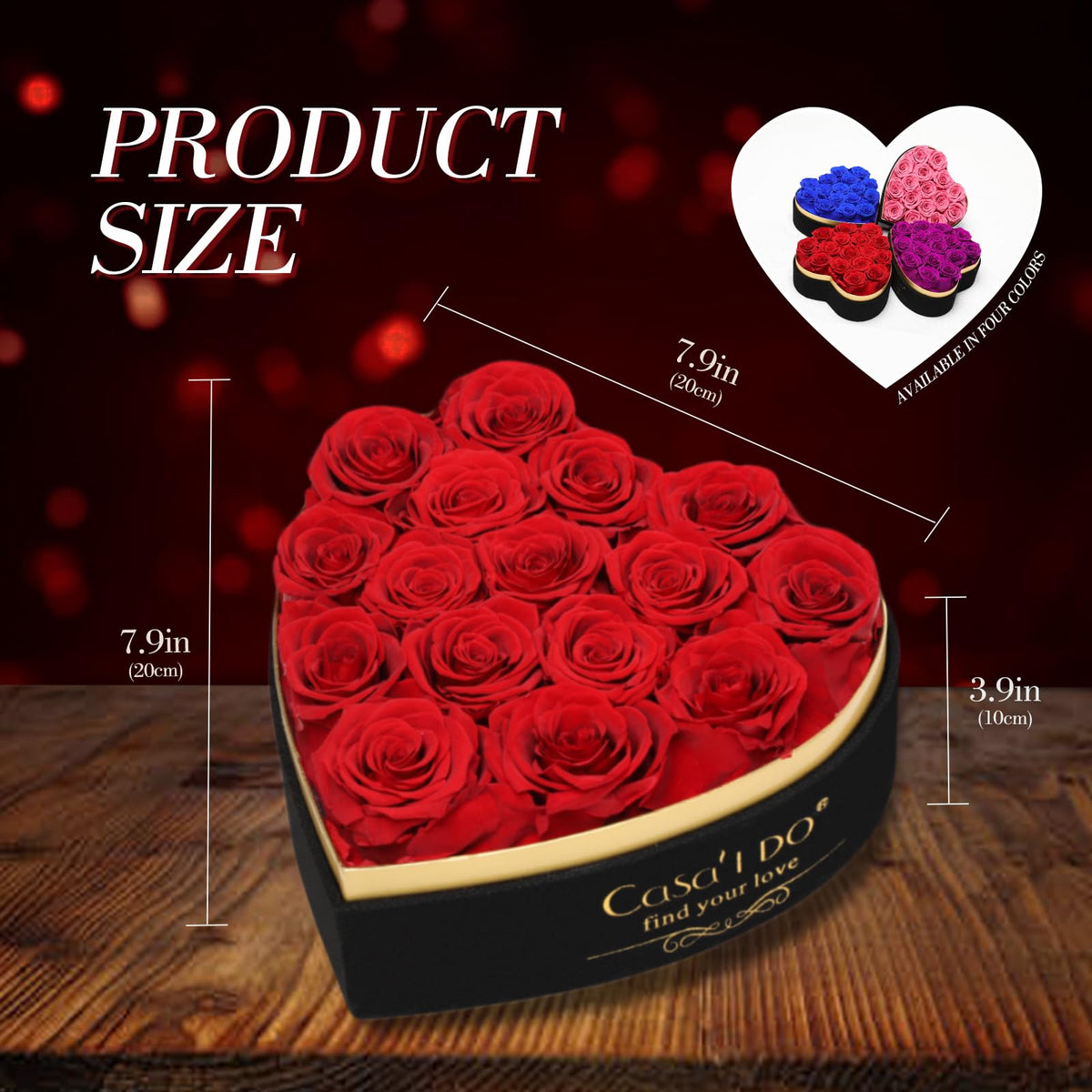 Casaido gift-ready packaging showcasing a luxurious rose and necklace set.