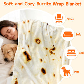 CASOFU Burrito Blanket care image shows easy machine-washable fabric.