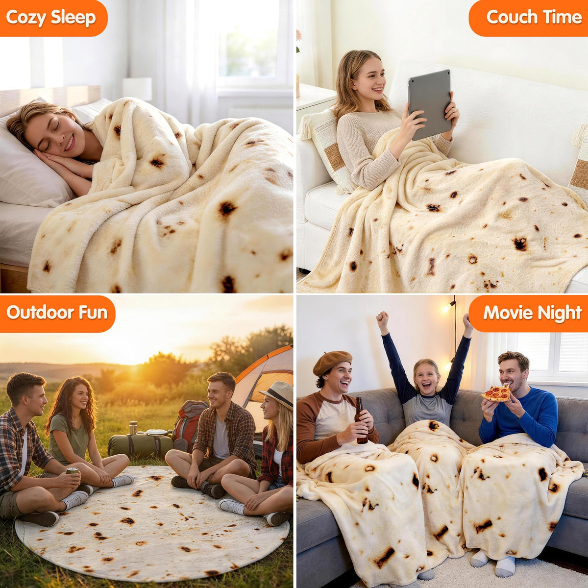 CASOFU Burrito Blanket folded for gift-ready presentation.