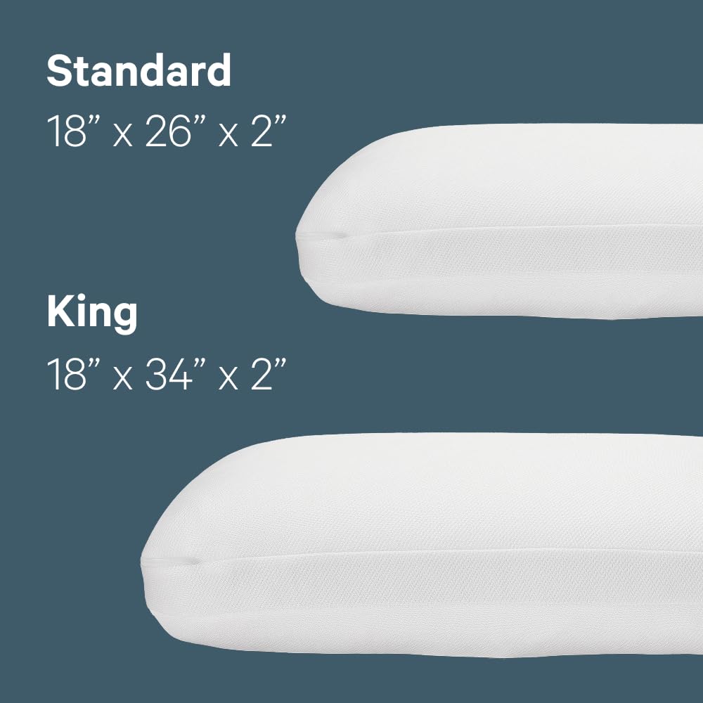 Casper Sleep Essential Cooling Foam Pillow cooling cover close-up highlighting breathable fabric