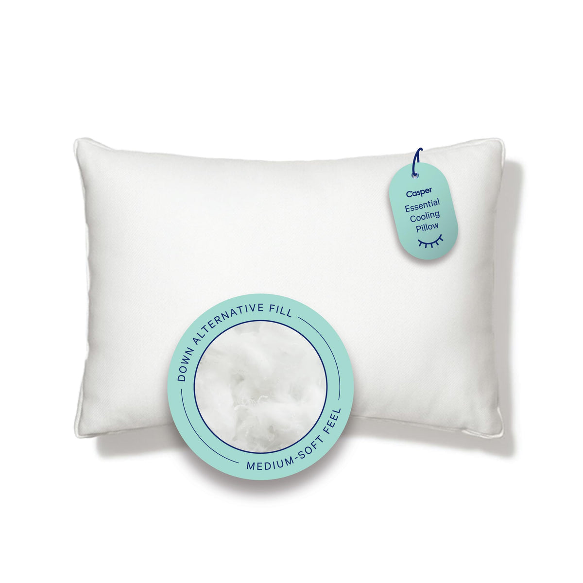 Casper Sleep Essential Pillow with 3-chamber design delivers balanced support overnight