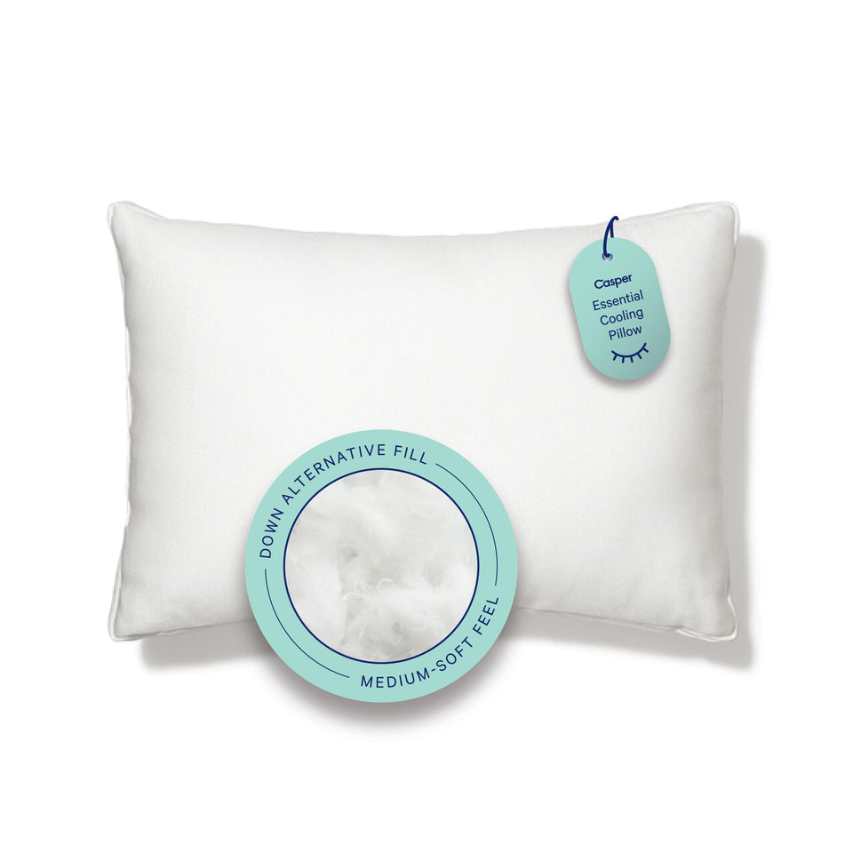 Casper Sleep Essential Pillow with 3-chamber design delivers balanced support overnight
