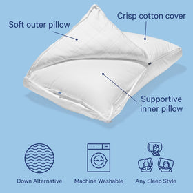Casper Sleep Original Pillow outer-pillow contour adapts to movements for comfort