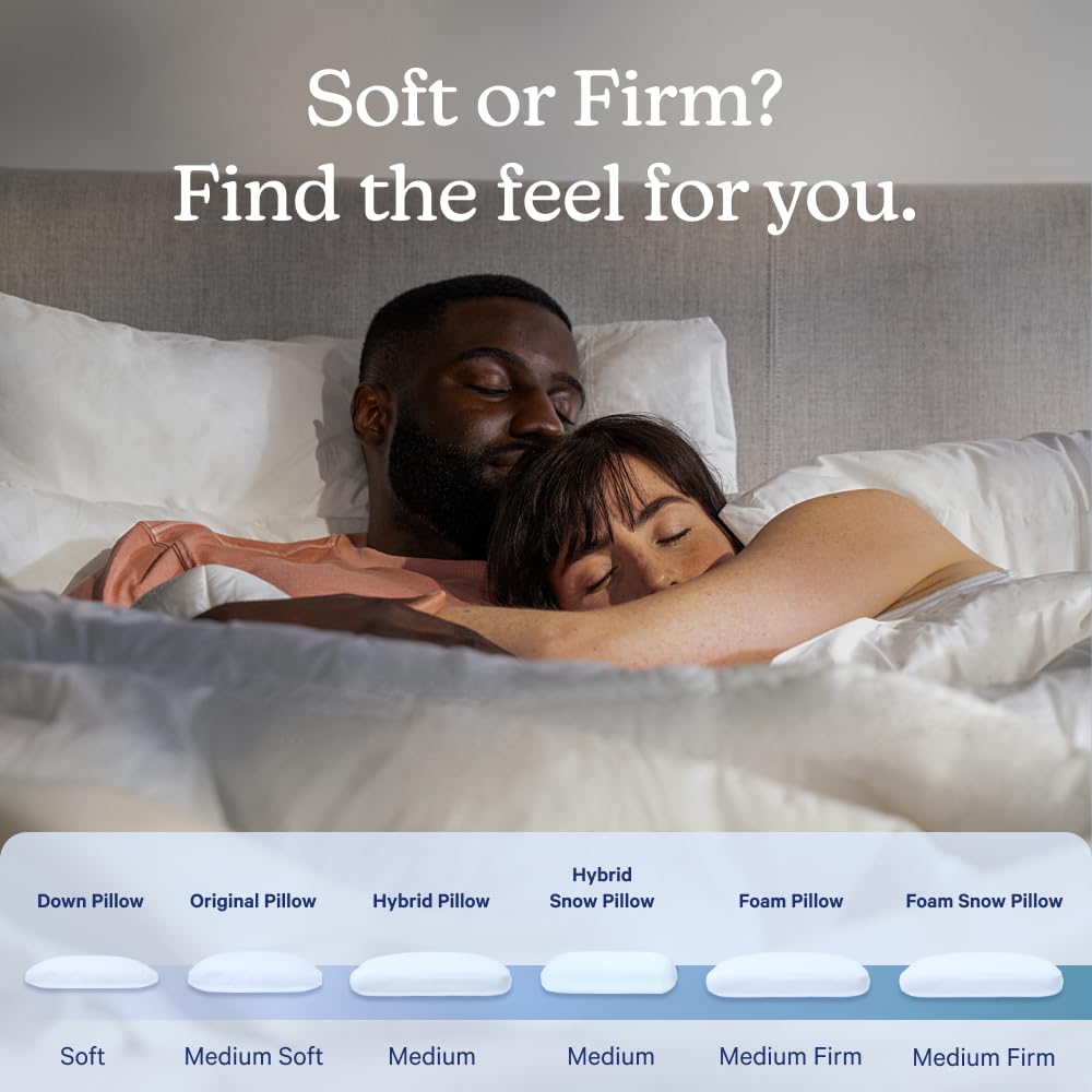 Casper Sleep Original Pillow 2-Pack cotton cover close-up demonstrates airflow and cooling.