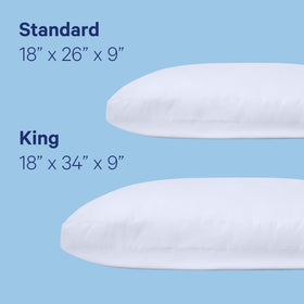 Casper Sleep Original Pillow 2-Pack microfibers close-up illustrates movement-adaptive fill.