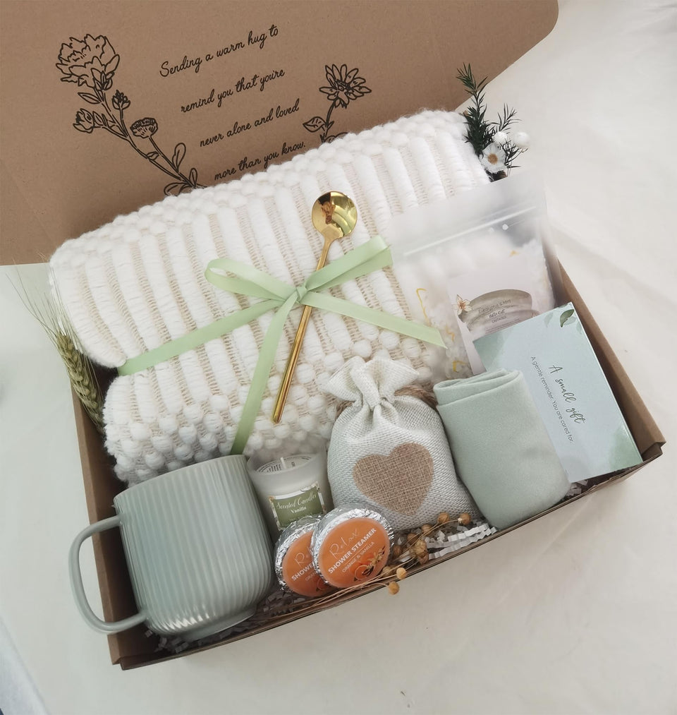 Castateo relaxation gift basket blanket offers cozy comfort for moments of rest.