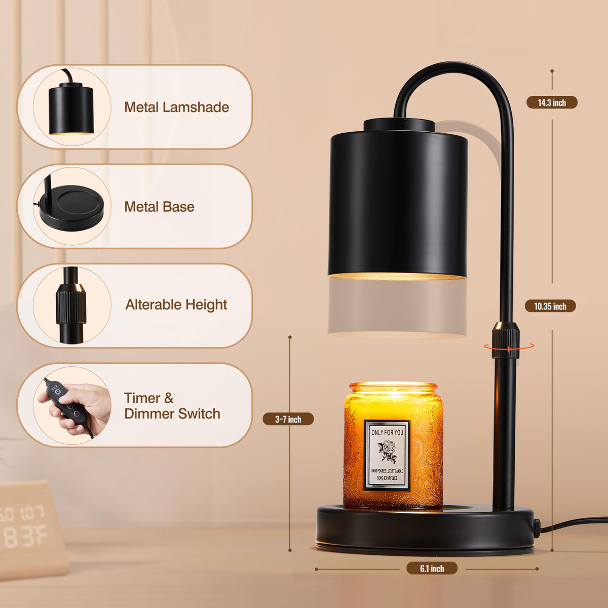 CASTLELIFE adjustable-height-pole lets you customize warmth and melt rate.