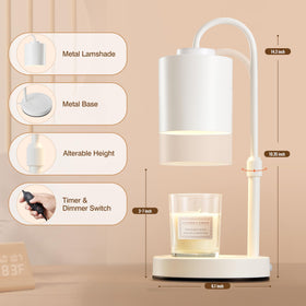 CASTLELIFE Candle Warmer Lamp with dimmed glow enables mood-friendly lighting and aroma control.