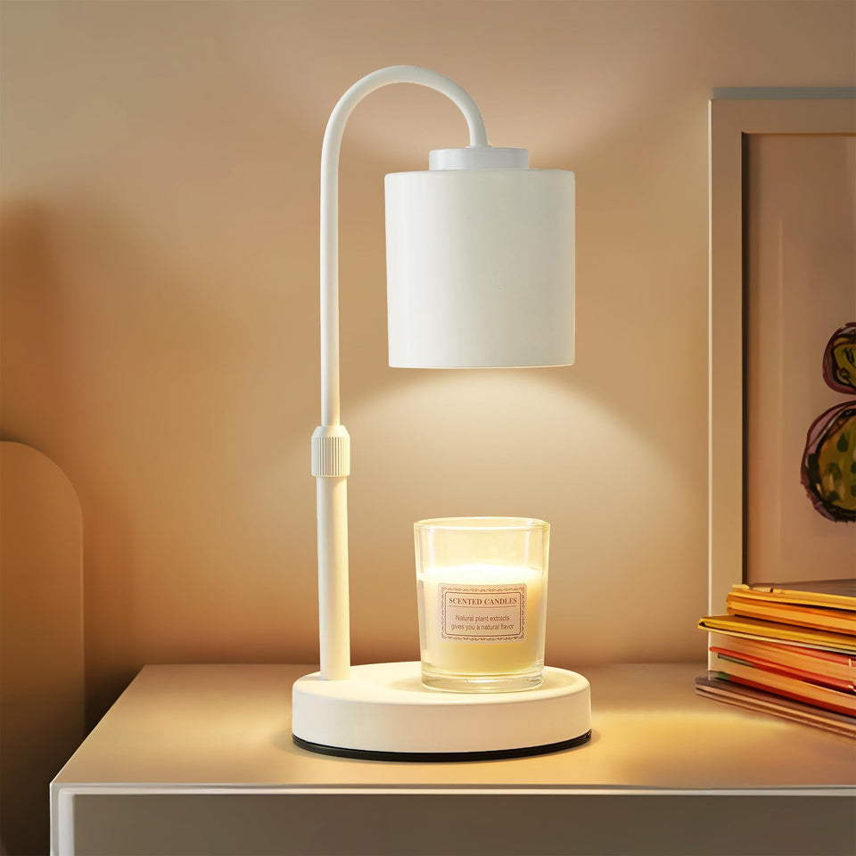 CASTLELIFE Candle Warmer Lamp front view shows sleek white design for modern spaces.