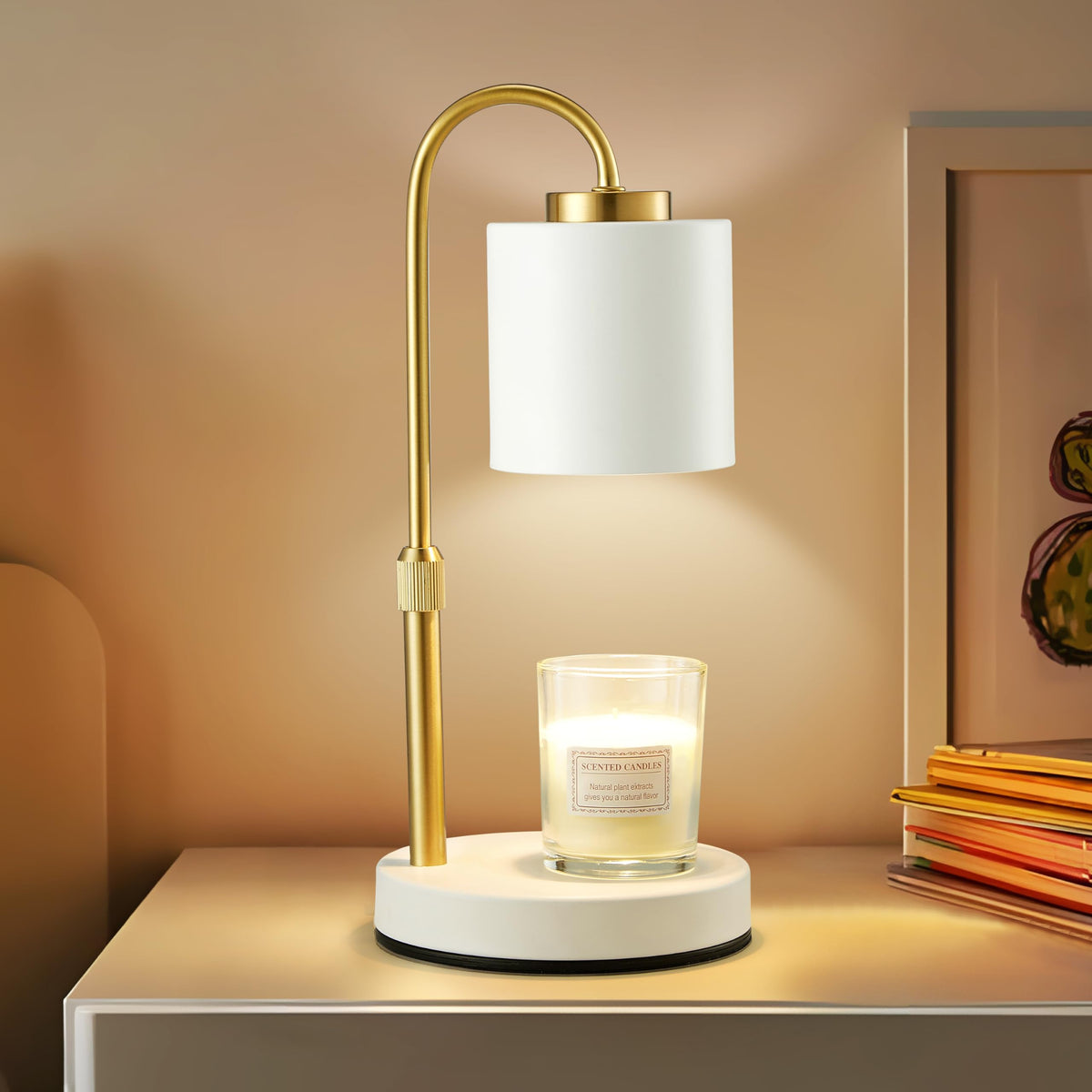 CASTLELIFE Candle Warmer Lamp with timer-dimmer for safe ambient fragrance without flame