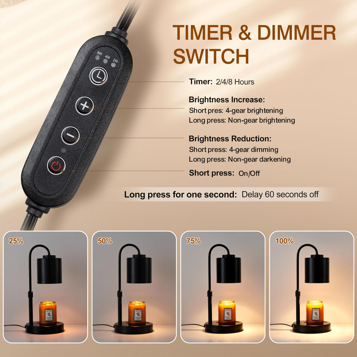 CASTLELIFE dimmable-warmth-settings tailor mood lighting and scent.