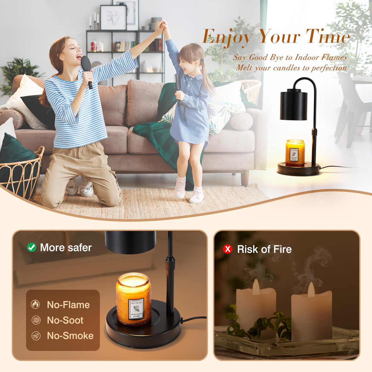 CASTLELIFE no-flame operation enhances safety while releasing fragrance.