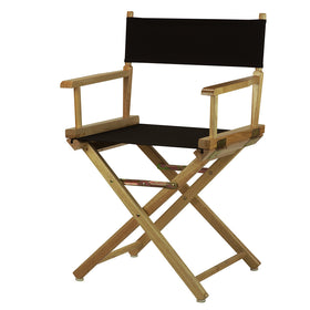 Casual Home 18-inch Director's Chair with natural frame and black canvas for durable portable seating.