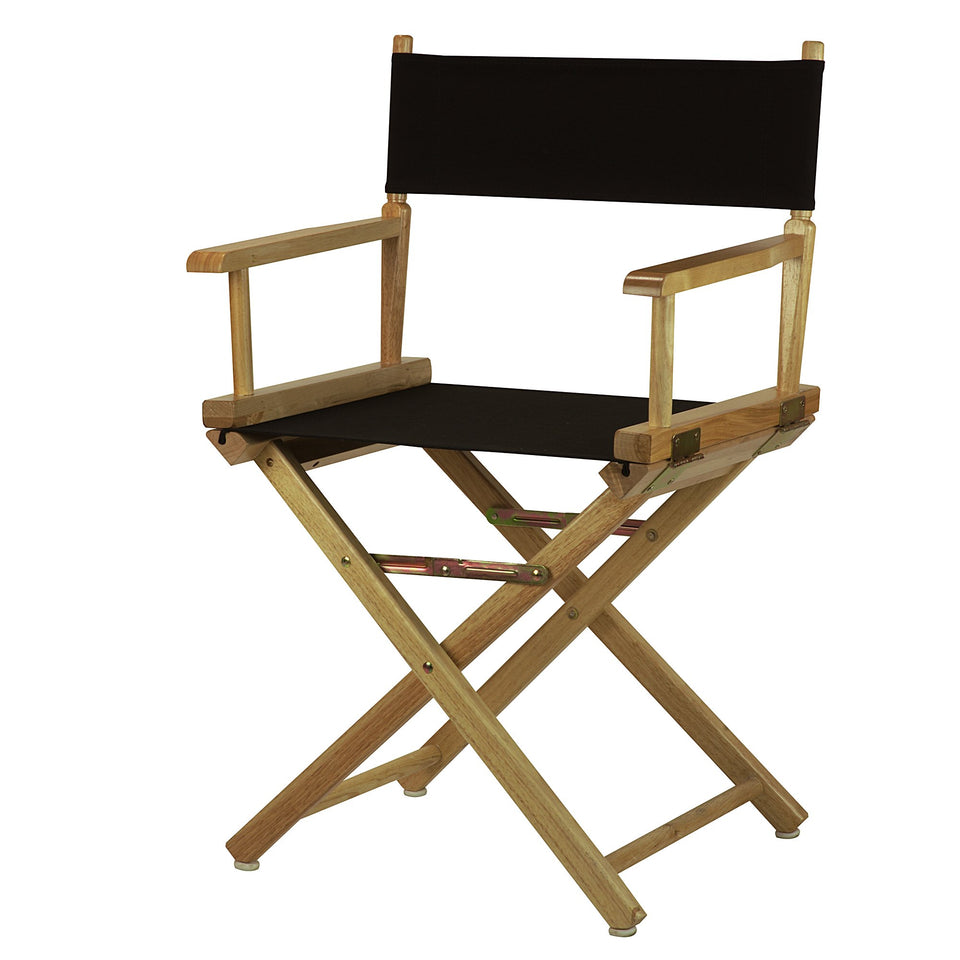 Casual Home 18-inch Director's Chair with natural frame and black canvas for durable portable seating.