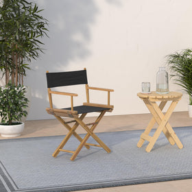 Casual Home Director's Chair with black canvas seat offers quick, comfortable seating for events.