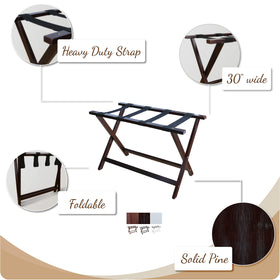 Casual Home luggage rack folded for compact storage in small spaces.