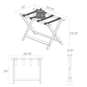 Casual Home luggage rack dual lower beams offering extra stability