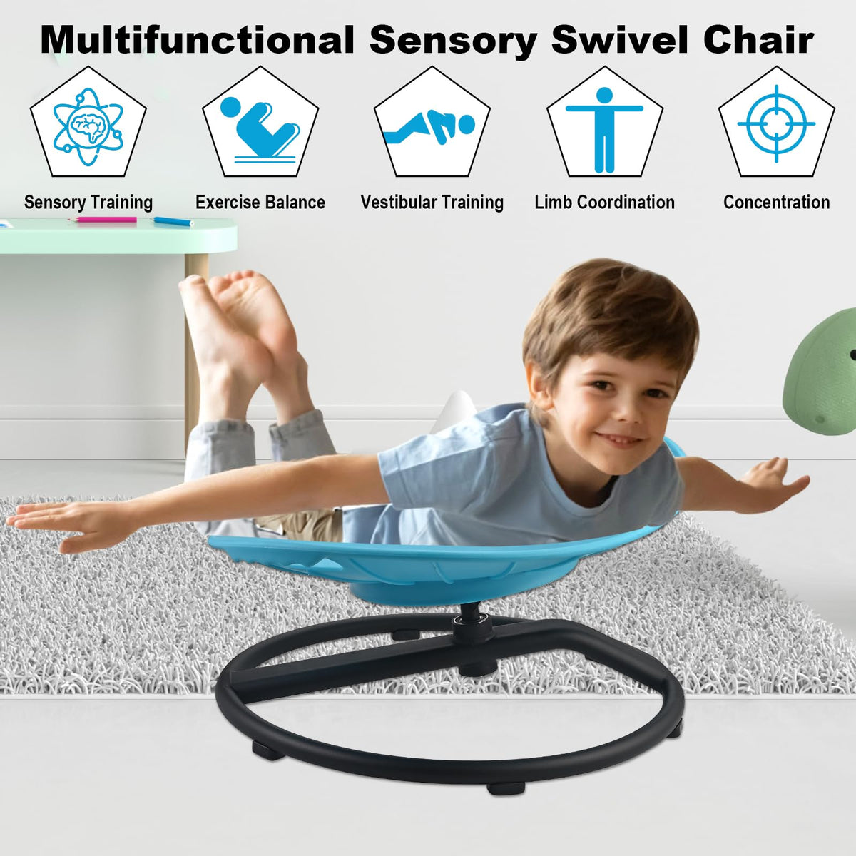 Casuenia spinning chair quiet bearings enable smooth, distraction-free spins.