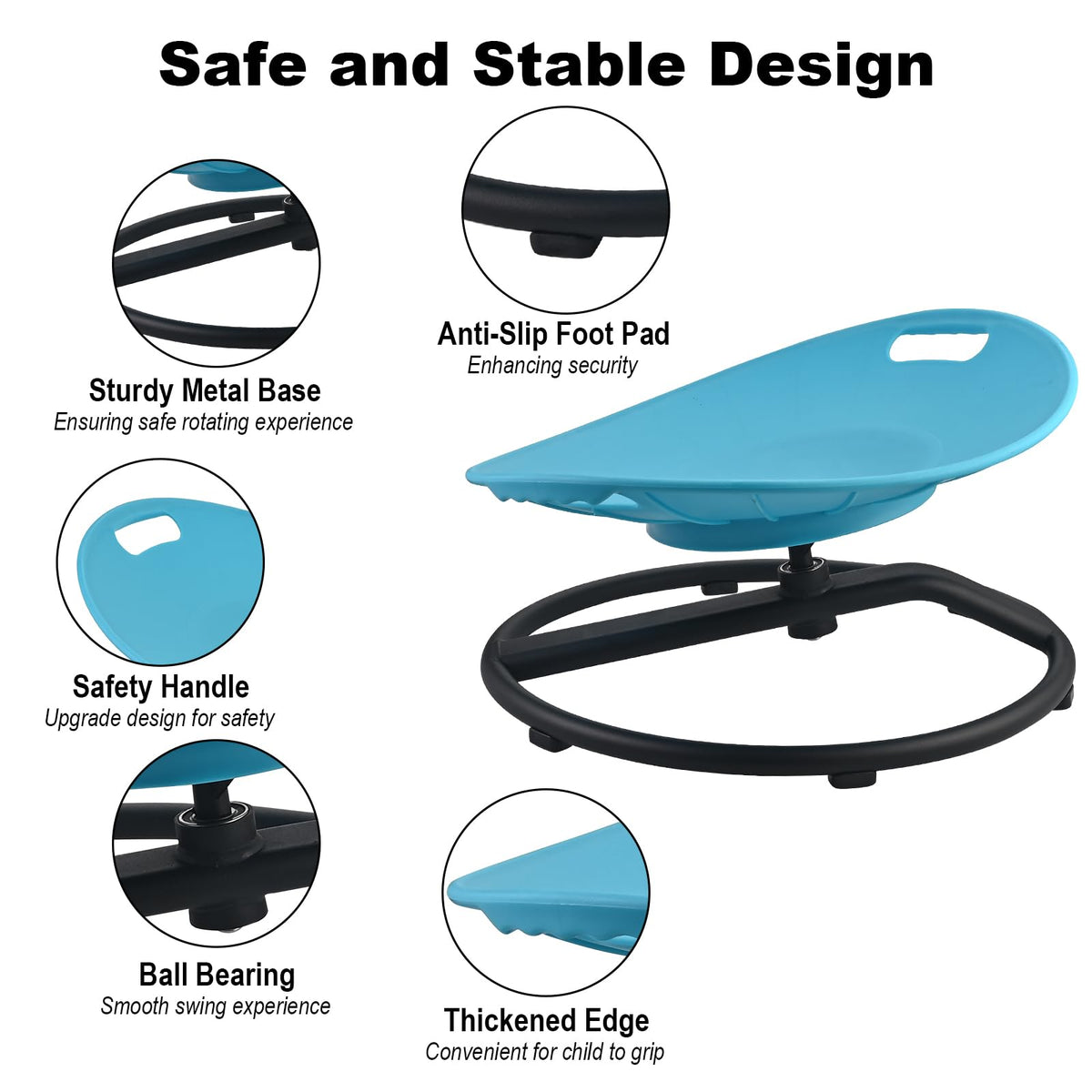 Casuenia spinning chair weight capacity 330lbs ensures stable, worry-free use.