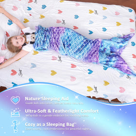 Catalonia kids mermaid-tail blanket suited for bedtime reading and TV time