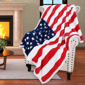 Catalonia machine washable patriotic blanket easy care for daily use