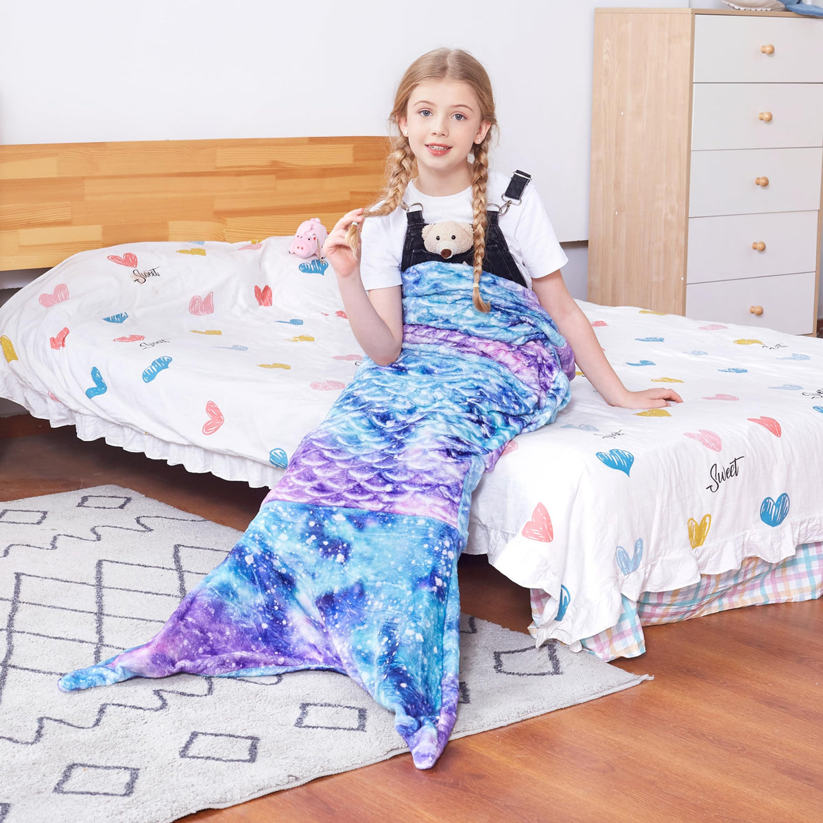 Catalonia mermaid-tail blanket open-top design for easy snuggling and access