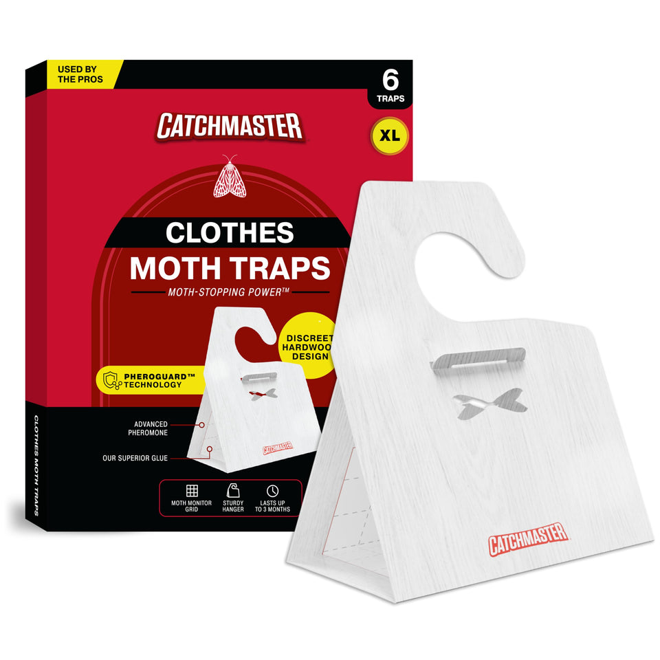 Catchmaster clothing moth trap with XL hardwood design attracts moths and protects fabrics