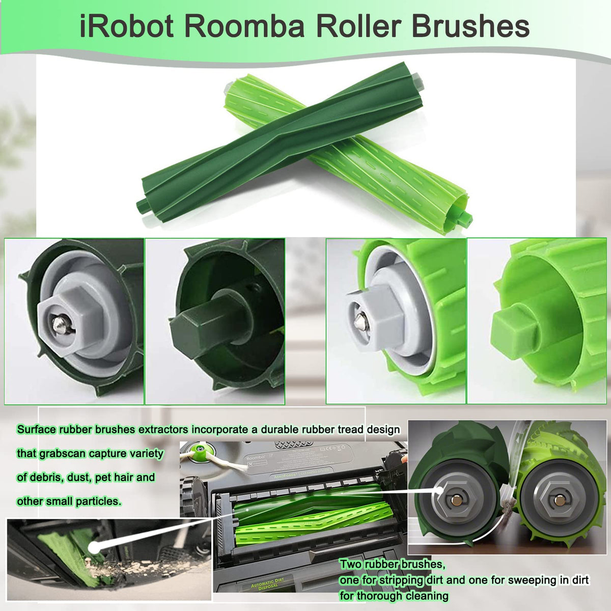 CauYien Roomba high-efficiency filters trap dust and dander for fresher air.