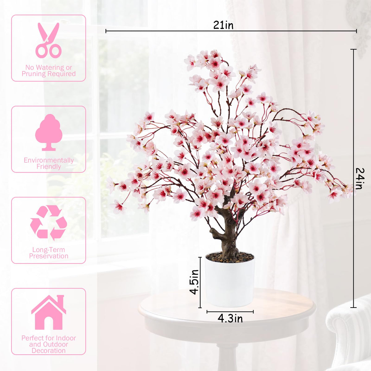 Caxchiling Cherry Blossom Tree 2ft desk centerpiece for spring vibes