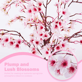 Caxchiling Cherry Blossom Tree 2ft white pot pebbles adds minimalist desk decor