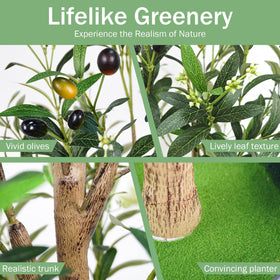 Caxchiling 6ft olive tree fruits and buds detail adds lifelike realism to spaces.
