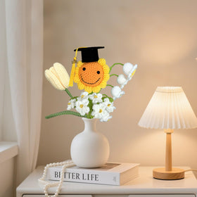 Cayiibe living room setup with crochet bouquet brightens spaces without maintenance