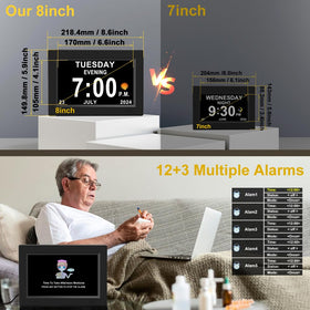 CAZOKASI clock showing multiple alarms and reminders for daily use