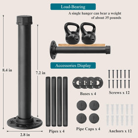 Cazzon heavy-duty pipe rod showcases industrial style for durable hanging.