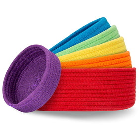Cazzon small baskets rainbow wide shot for organized countertop storage