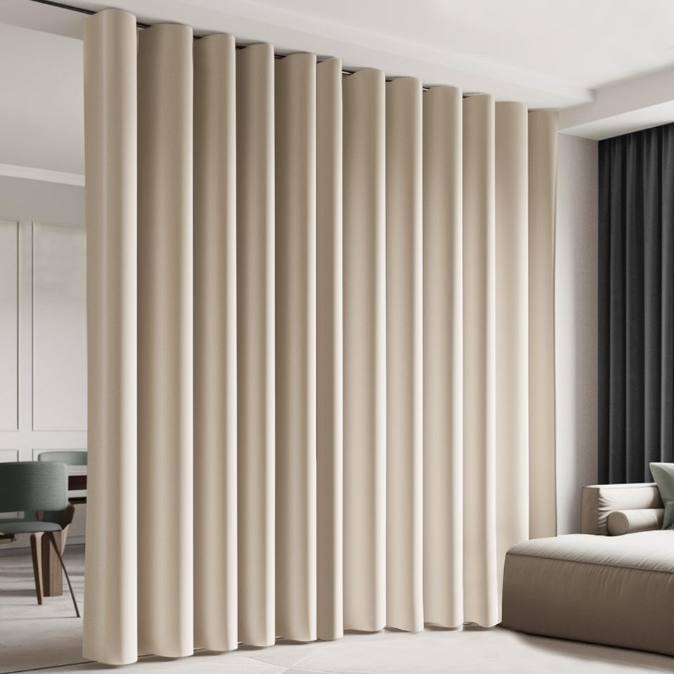 Cbsroro beige room divider panel for privacy and light control