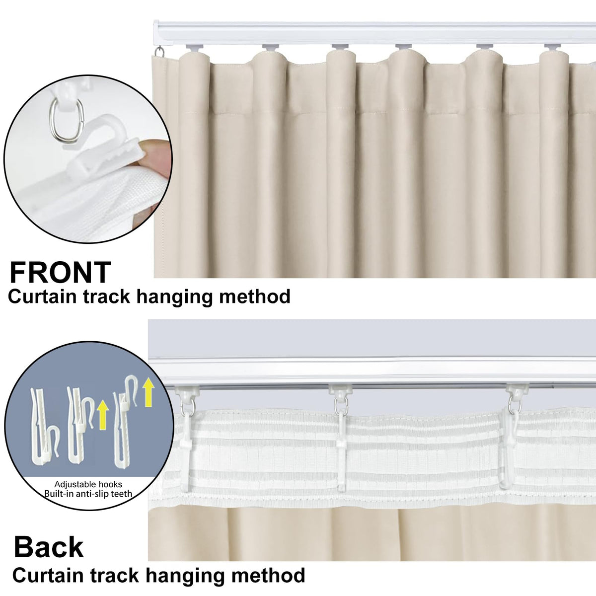 Cbsroro beige ceiling track curtain ready for flexible layouts