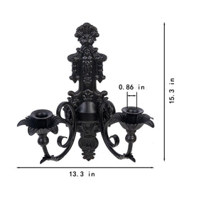CC Wonderland Zone iron wall sconce with candle holders elevates hallways and entryways.