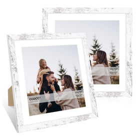 ccdcc 12x12 picture frame set two with glass for wall or tabletop display