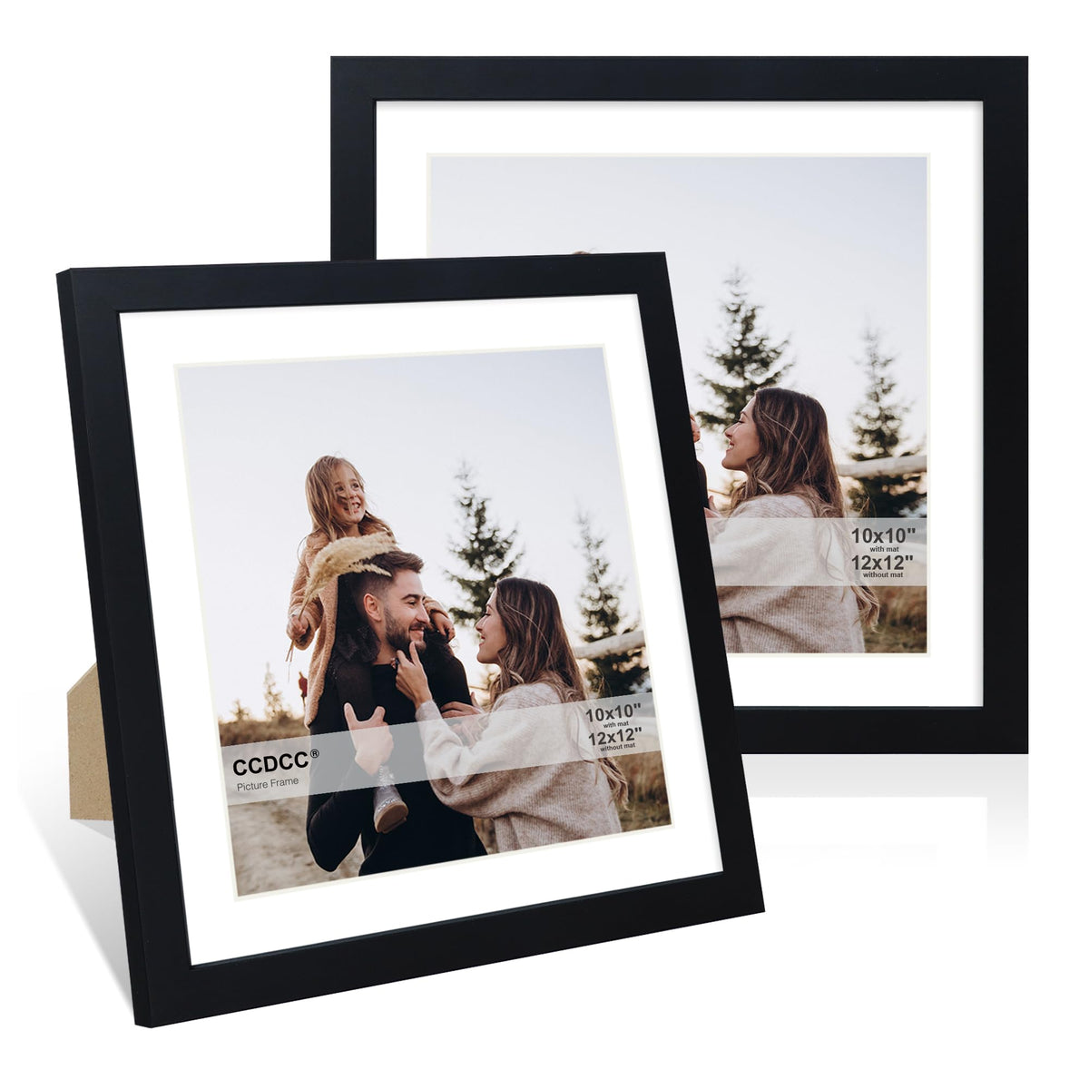 ccdcc 12x12 wood frame close-up showing sturdy MDF wood and clear glass protection