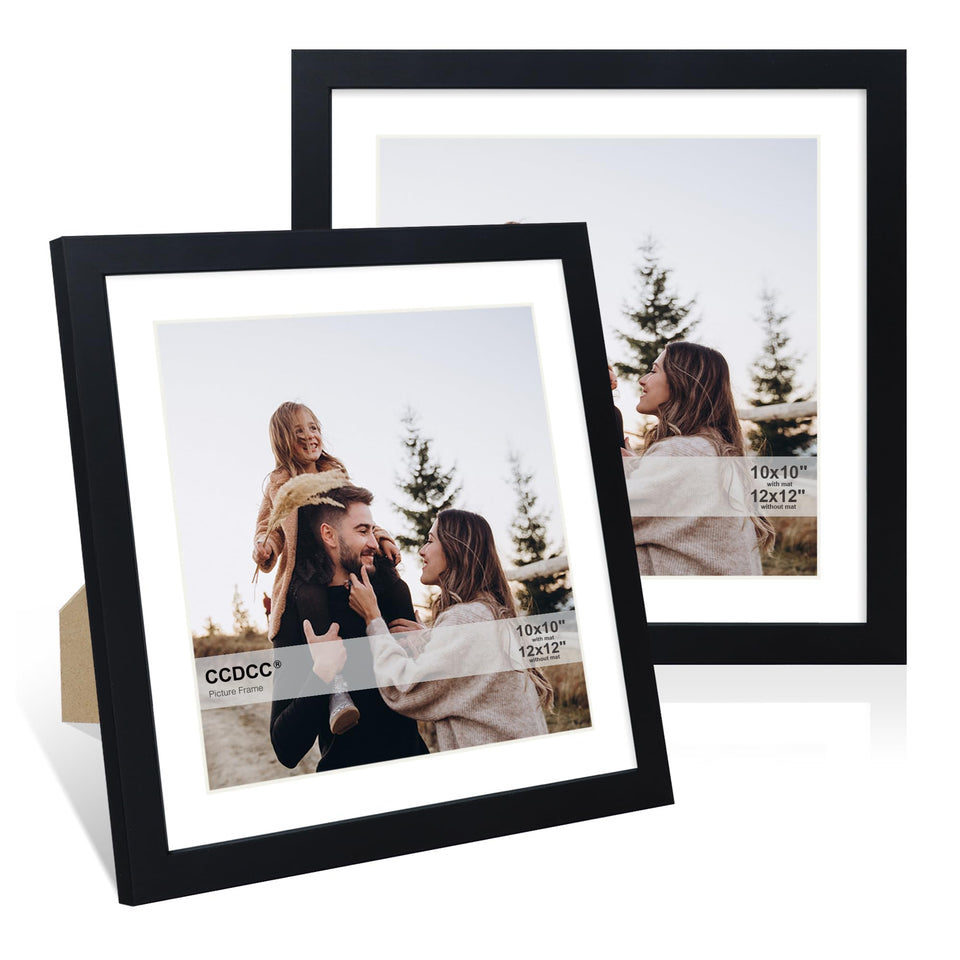 ccdcc 12x12 wood frame close-up showing sturdy MDF wood and clear glass protection