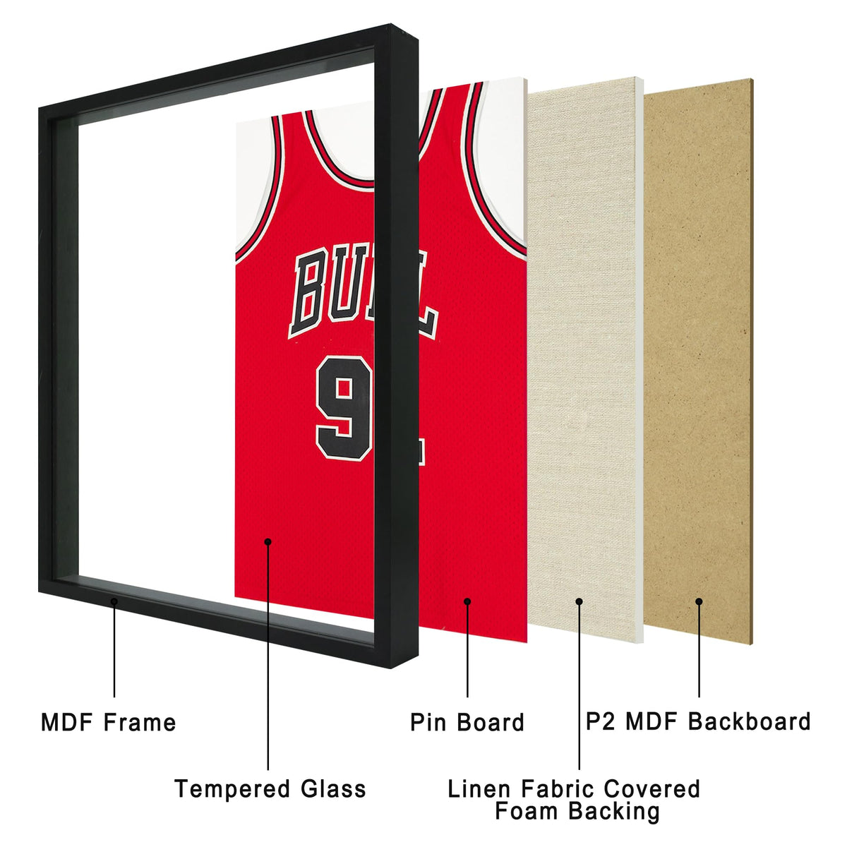 CCDCC shadow box close-up showing tempered glass edge clarity