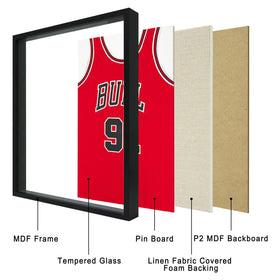 CCDCC shadow box close-up showing tempered glass edge clarity