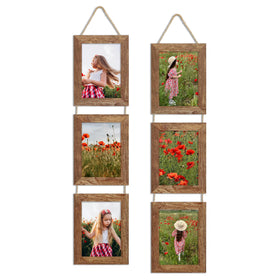 ccdcc 5x7 collage frame vertical trio with three openings showcases memories in rustic style