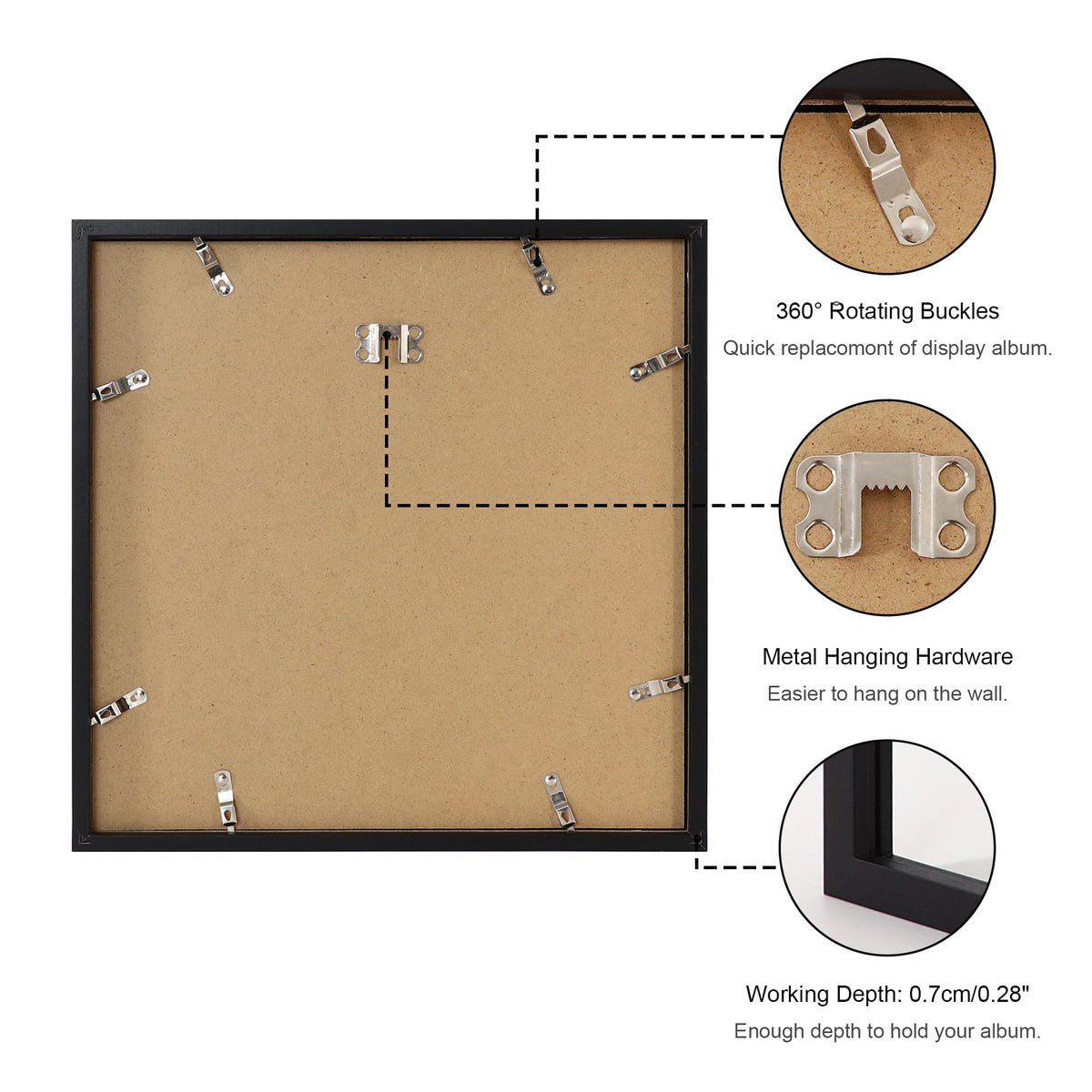 ccdcc black wooden frame adds a modern touch to any room.
