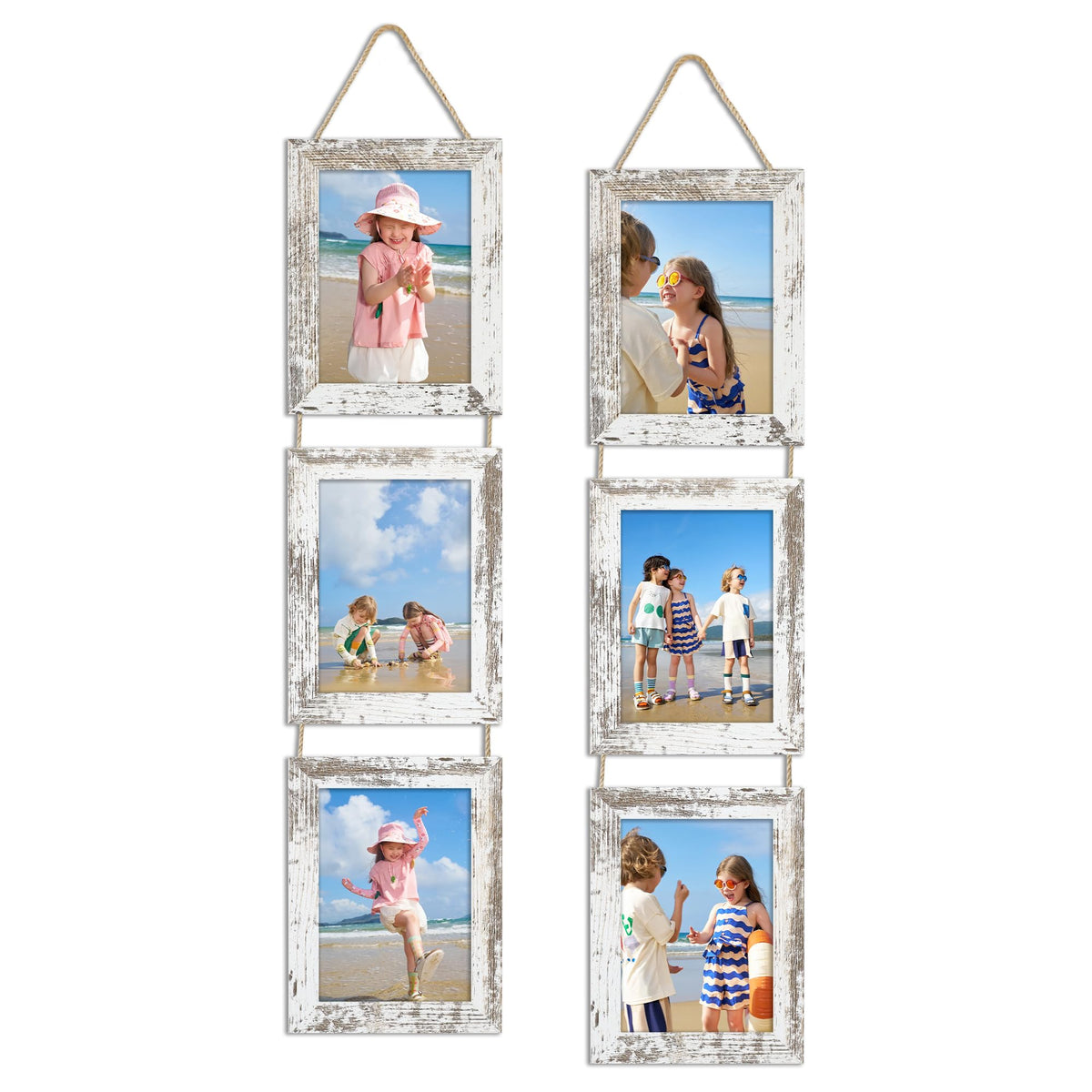 ccdcc 5x7 collage frame trio in distressed white for rustic wall display